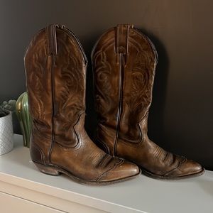 Boulet Canada Brown Leather Western Boots Size 6